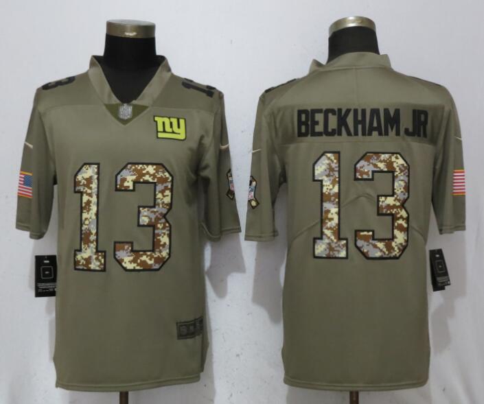 Men New York Giants #13 Beckham jr Olive Camo Carson Salute to Service Nike Limited NFL Jerseys->dallas cowboys->NFL Jersey